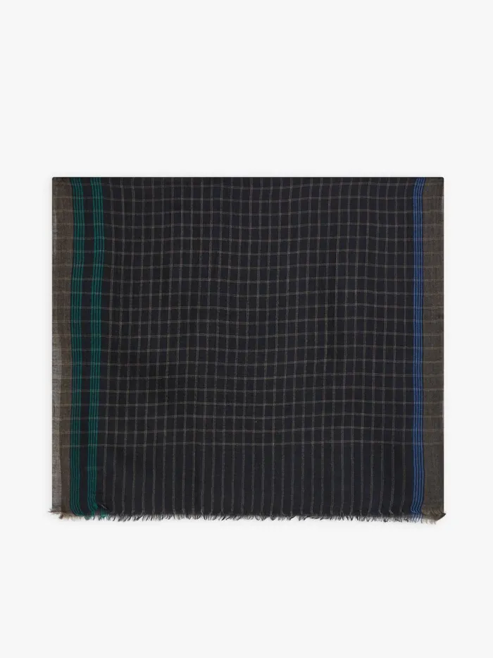 Men Agns B Scarves Brown Wool Striped Maelan Scarf