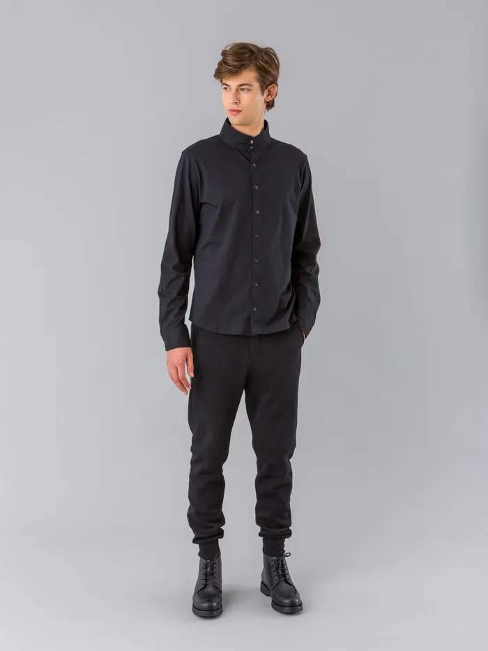 Men Agns B Shirts Black Cotton Lazare Shirt