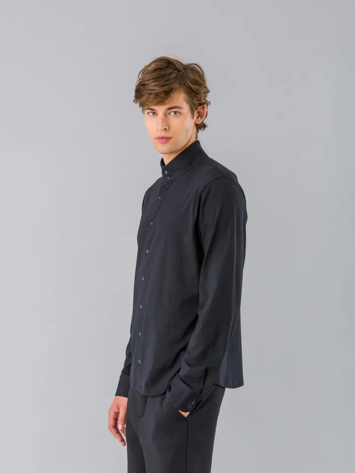 Men Agns B Shirts Black Cotton Lazare Shirt