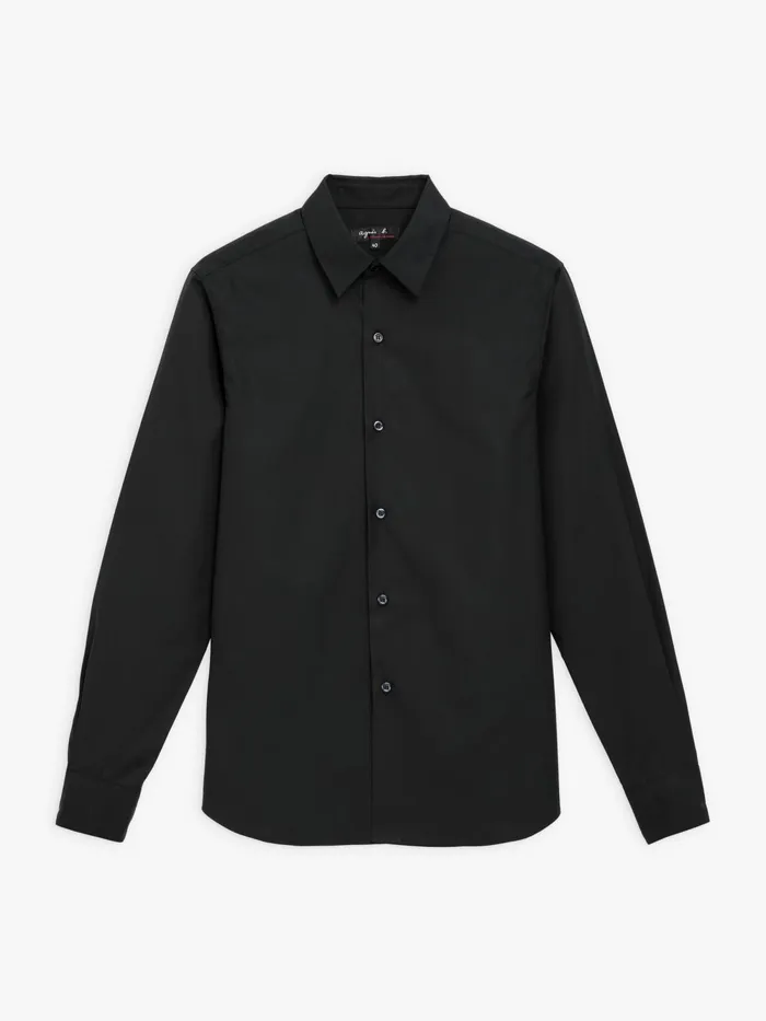 Men Agns B Shirts Black Cotton Poplin Thomas Shirt