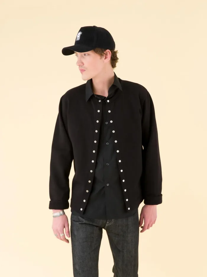 Men Agns B Shirts Black Cotton Poplin Thomas Shirt