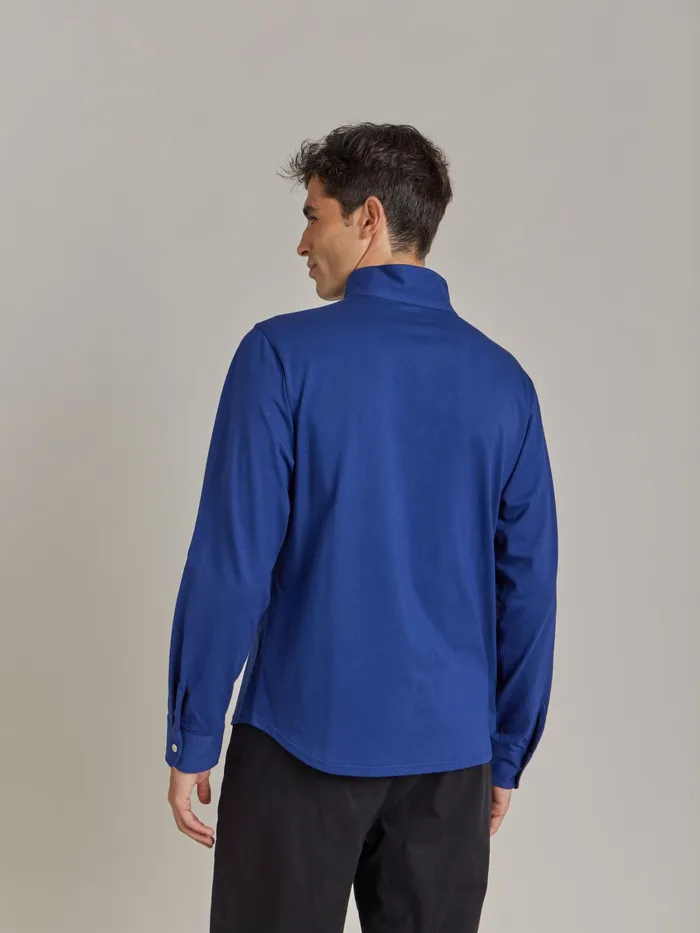 Men Agns B Shirts Blue Cotton Jersey Romeo Shirt