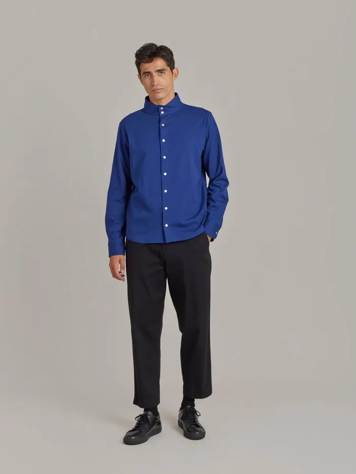 Men Agns B Shirts Blue Cotton Jersey Romeo Shirt