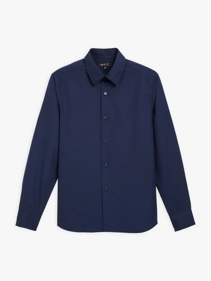 Men Agns B Shirts Blue Cotton Poplin Toto Shirt