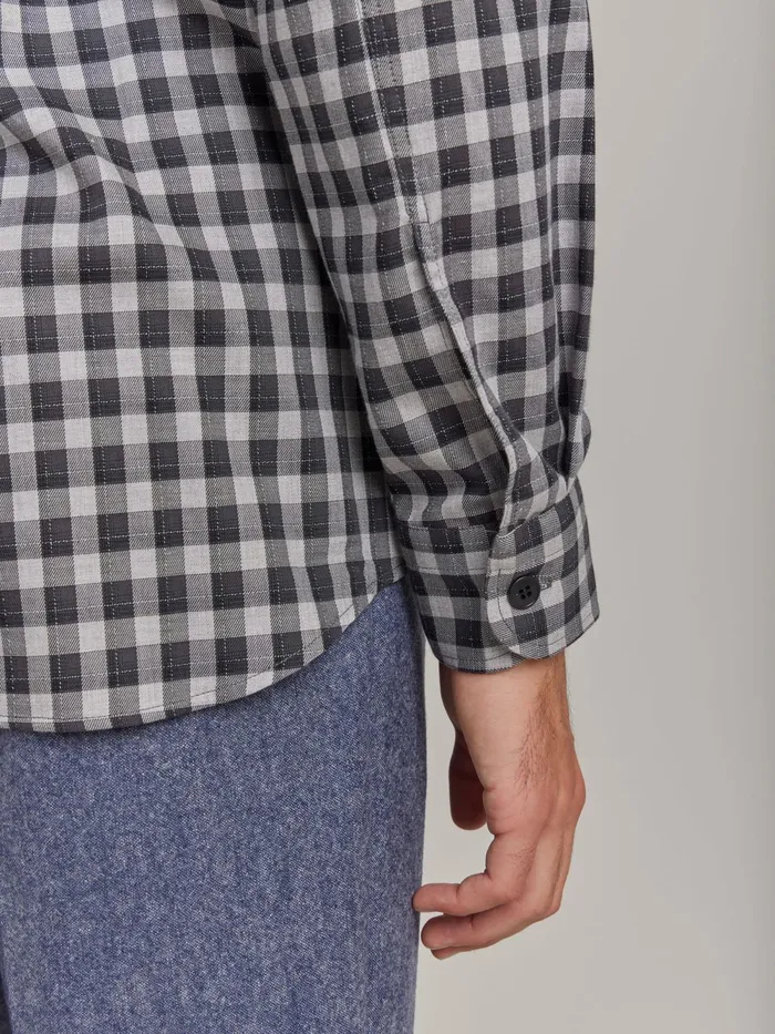 Men Agns B Shirts Grey Cotton Checked Andy Shirt