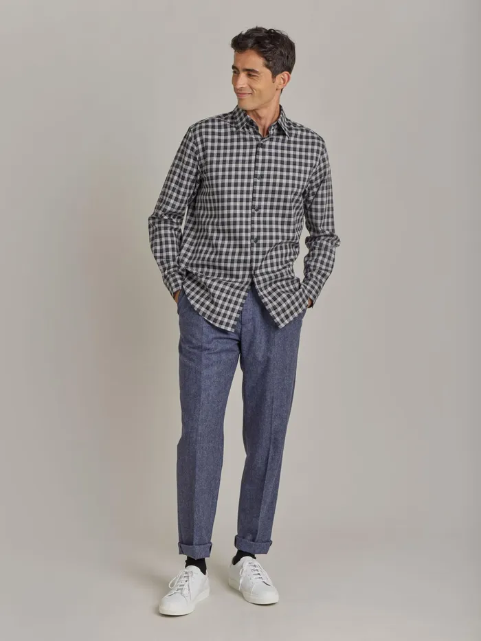 Men Agns B Shirts Grey Cotton Checked Andy Shirt