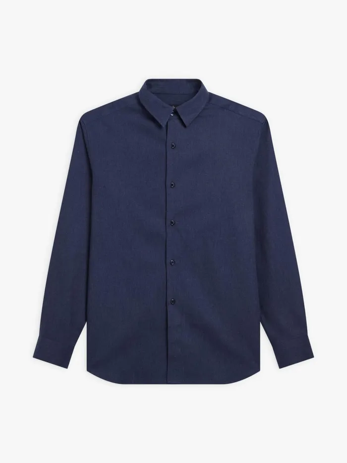 Men Agns B Shirts Midnight Blue Cotton Longsleeve Andy Shirt
