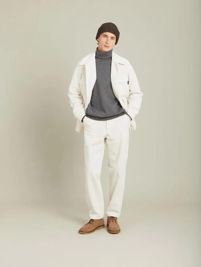 Men Agns B Shirts White Cotton Velours Nao Overshirt