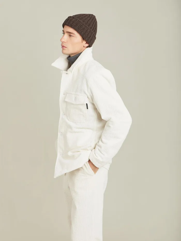 Men Agns B Shirts White Cotton Velours Nao Overshirt