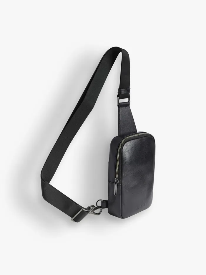 Men Agns B Shoulder Bags Black Leather Scott Shoulder Bag