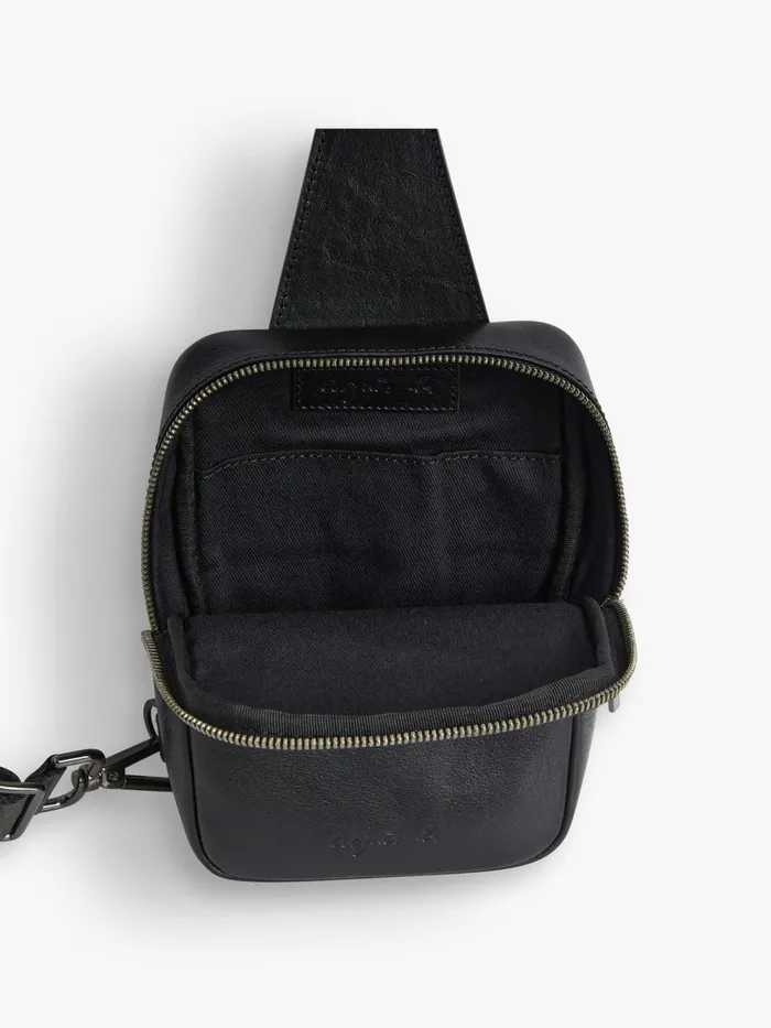 Men Agns B Shoulder Bags Black Leather Scott Shoulder Bag