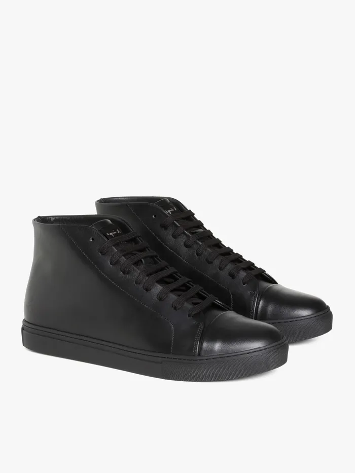 Men Agns B Sneakers Black Leather Rafael Hightop Sneakers