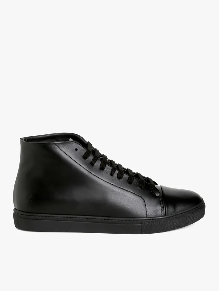 Men Agns B Sneakers Black Leather Rafael Hightop Sneakers