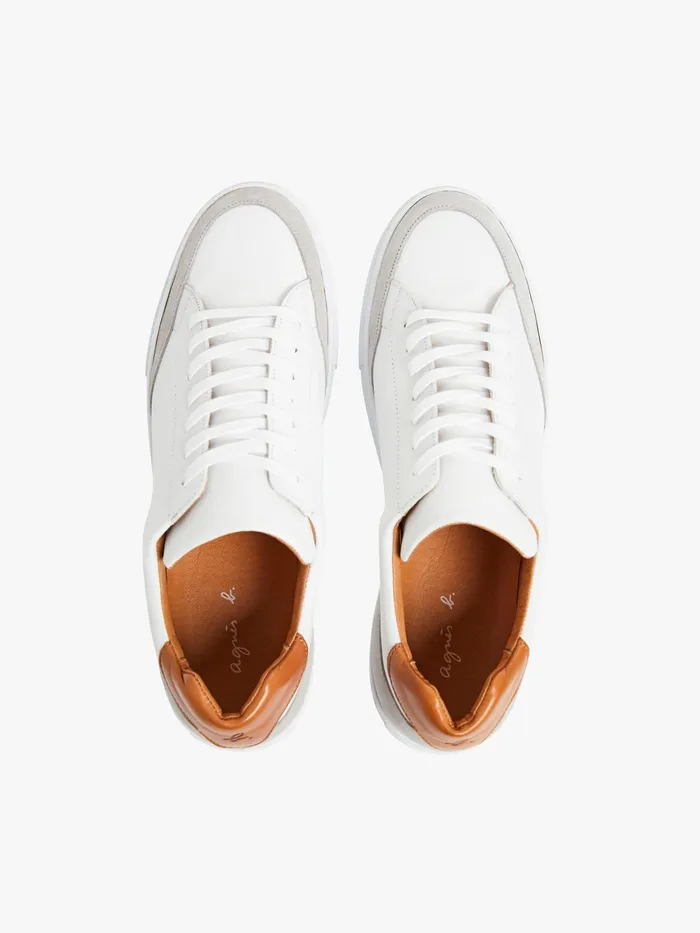 Men Agns B Sneakers White Lambskin Charlie Trainers