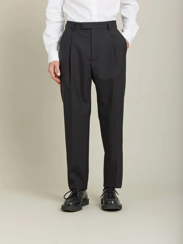 Men Agns B Suits Black Wool Tweed Ibra Trousers