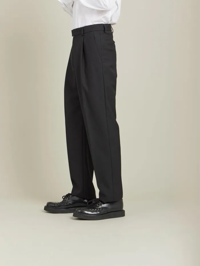 Men Agns B Suits Black Wool Tweed Ibra Trousers