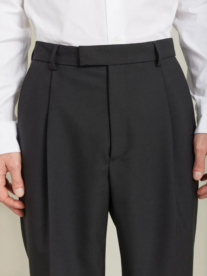 Men Agns B Suits Black Wool Tweed Ibra Trousers