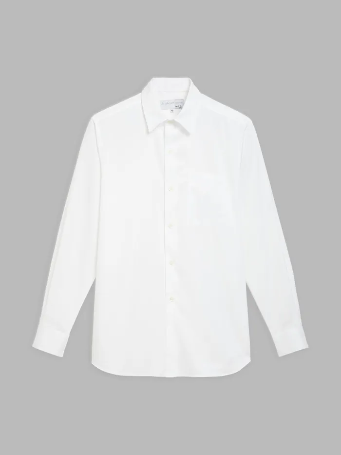 Men Agns B Suits White Cotton Twill Plante Shirt