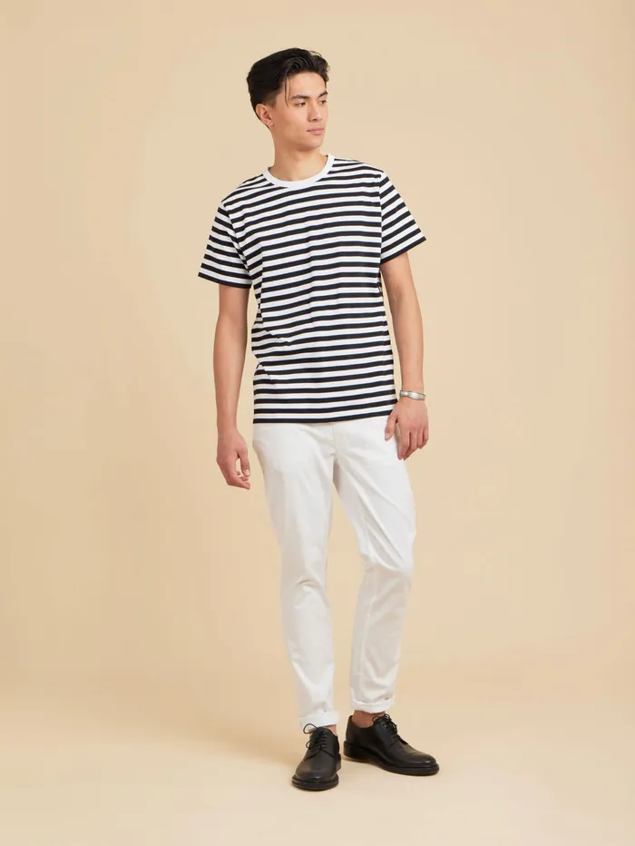Men Agns B Tshirts and Polo Shirts Black And White Short Sleeves Striped Coulos Tshirt