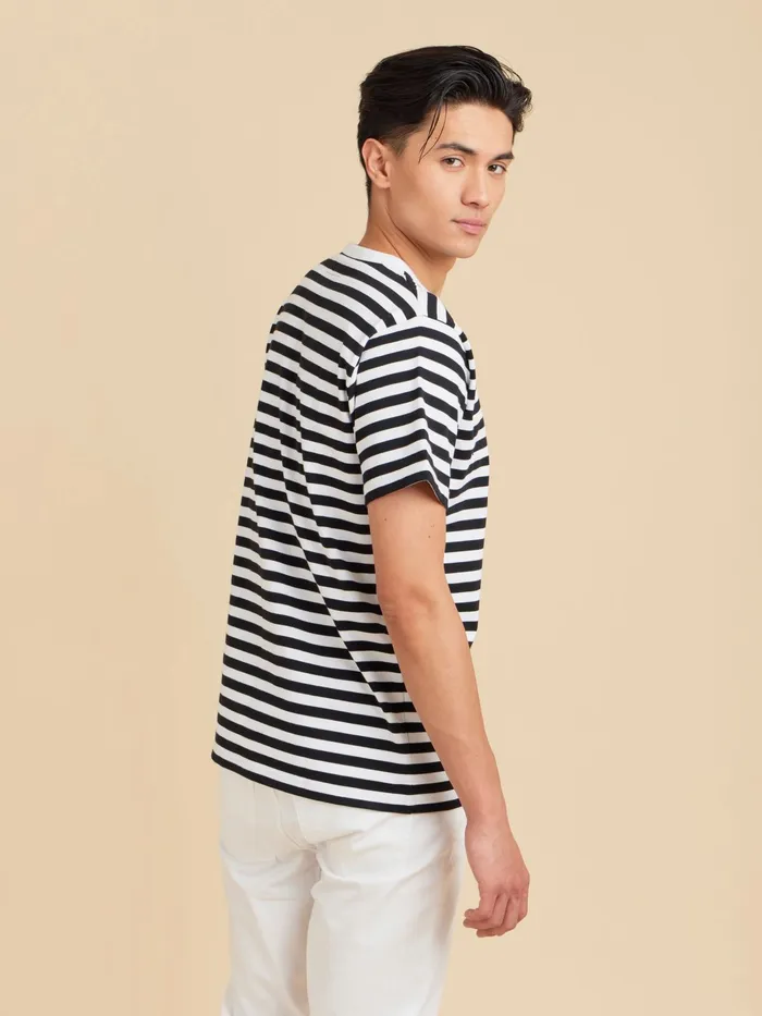 Men Agns B Tshirts and Polo Shirts Black And White Short Sleeves Striped Coulos Tshirt