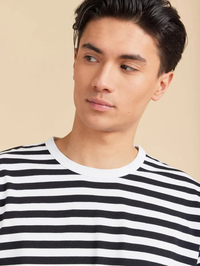 Men Agns B Tshirts and Polo Shirts Black And White Short Sleeves Striped Coulos Tshirt