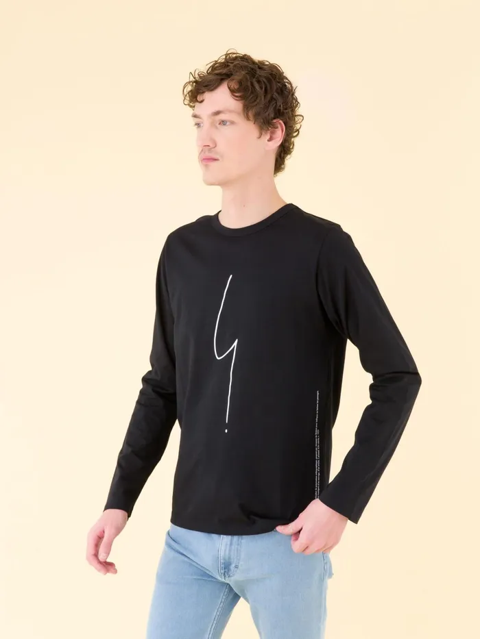 Men Agns B Tshirts and Polo Shirts Black Long Sleeves Coulos 034irony Mark034 Tshirt