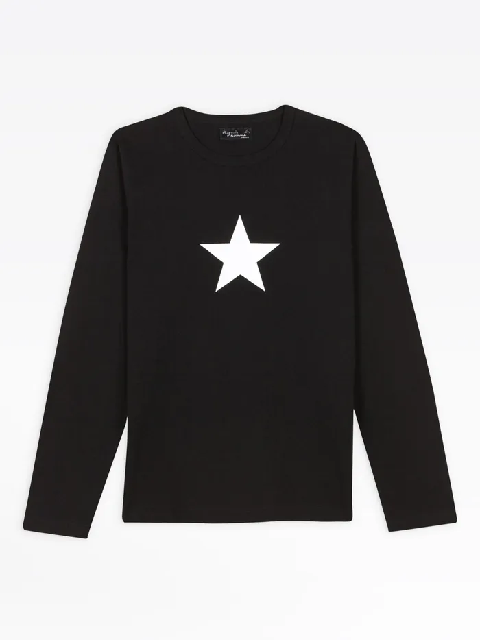 Men Agns B Tshirts and Polo Shirts Black Long Sleeves Coulos Star Tshirt
