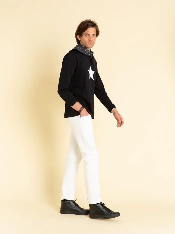 Men Agns B Tshirts and Polo Shirts Black Long Sleeves Coulos Star Tshirt