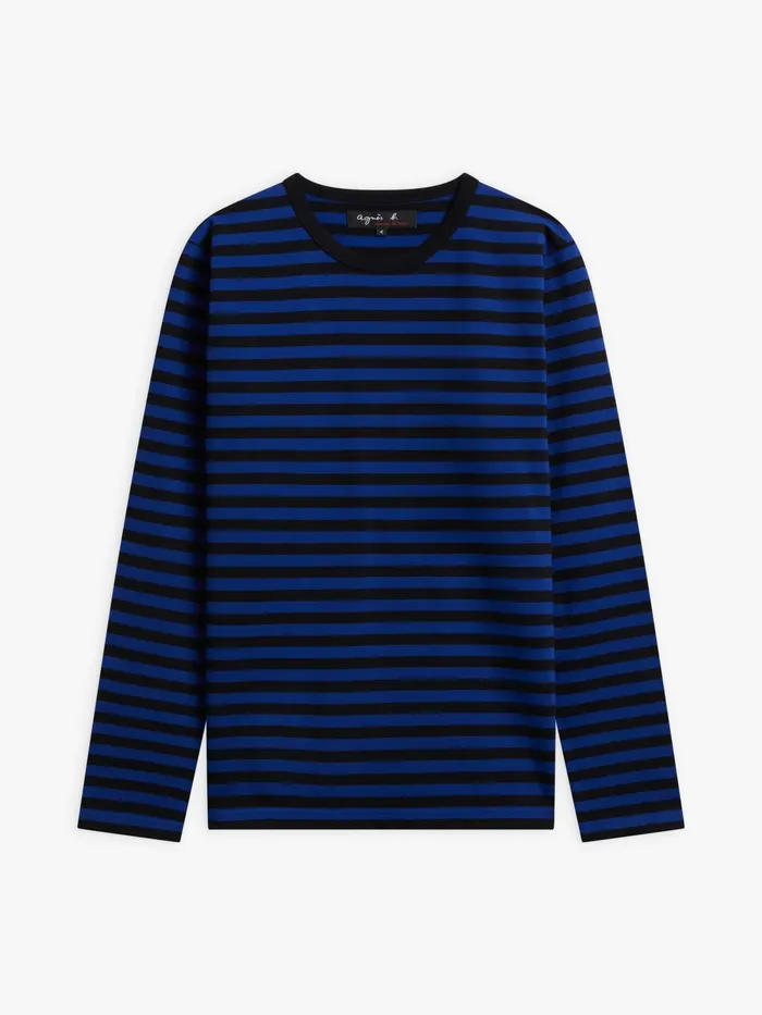 Men Agns B Tshirts and Polo Shirts Blue and Black Long Sleeves Striped Coulos Tshirt Men Agns B Tshirts and Polo Shirts Blue and Black Long Sleeves Striped Coulos Tshirt