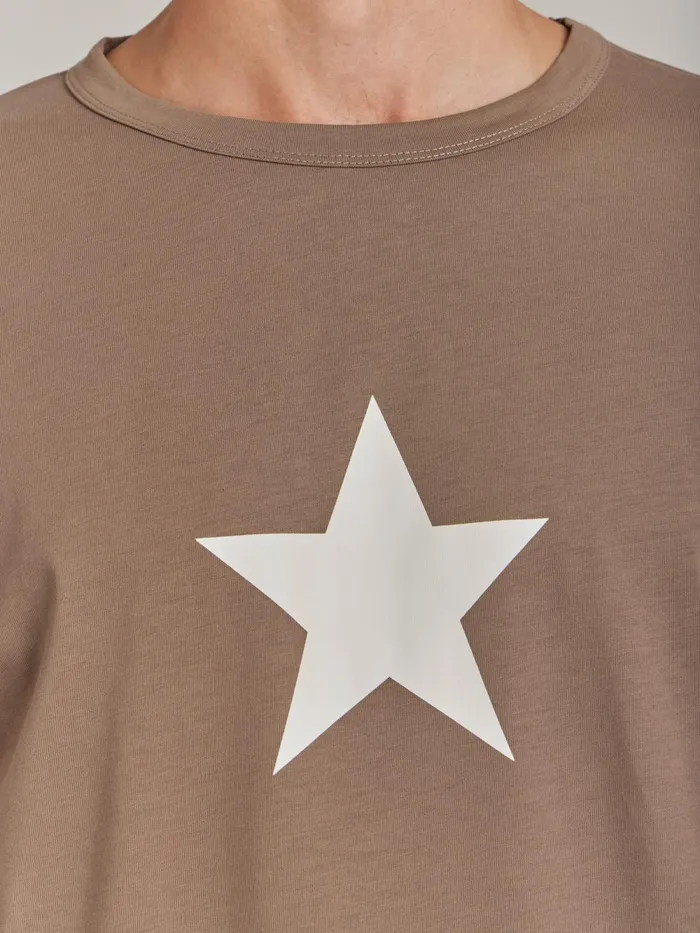 Men Agns B Tshirts and Polo Shirts Brown Cotton Jersey Screenprinted New Coulos Tshirt