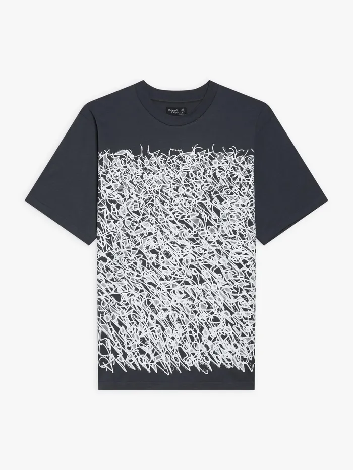 Men Agns B Tshirts and Polo Shirts Grey Cotton Jersey Mark Tshirt