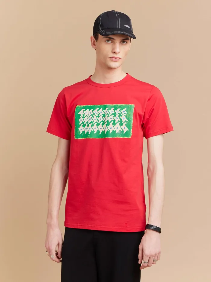 Men Agns B Tshirts and Polo Shirts Red Cotton Brando Tshirt Artist Anisio Couto
