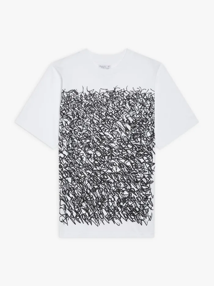 Men Agns B Tshirts and Polo Shirts White Cotton Jersey Mark Tshirt