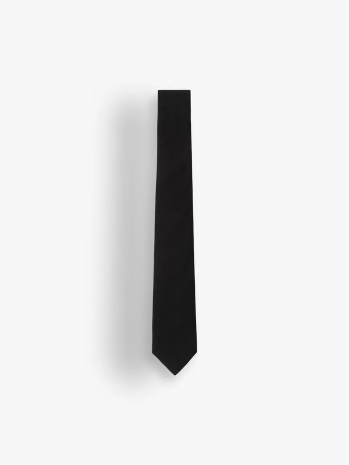 Men Agns B Ties and Bow Ties Black Cotton Tie