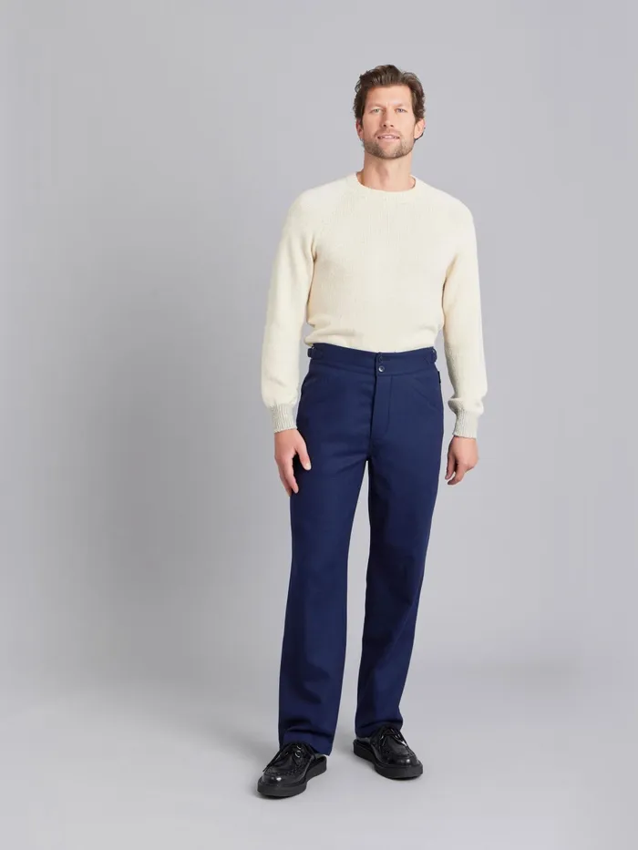 Men Agns B Trousers Blue Flannel Belleville Trousers