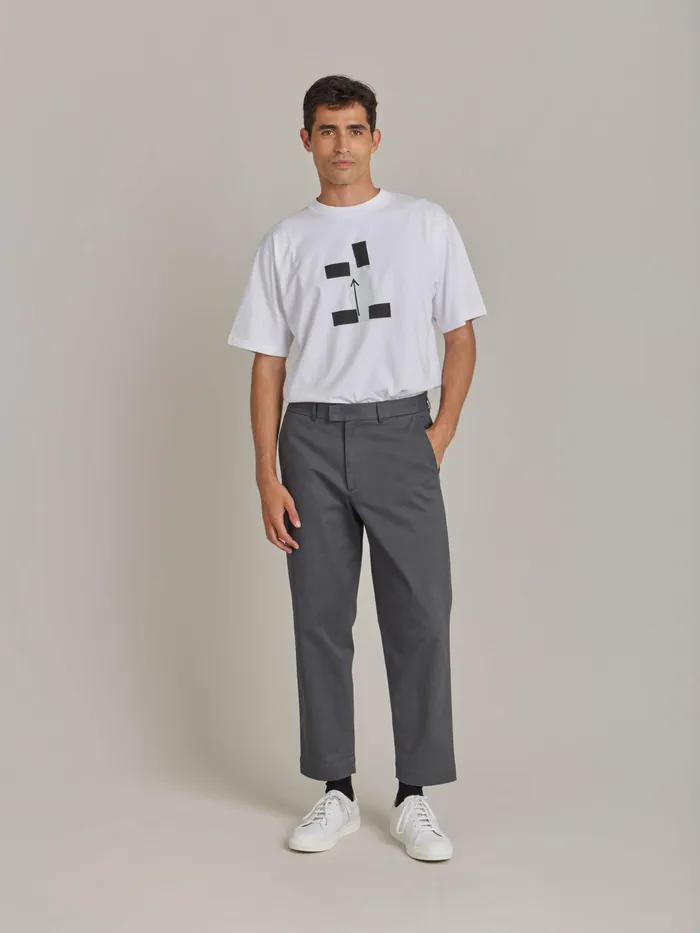Men Agns B Trousers Grey Cotton Jami Trousers