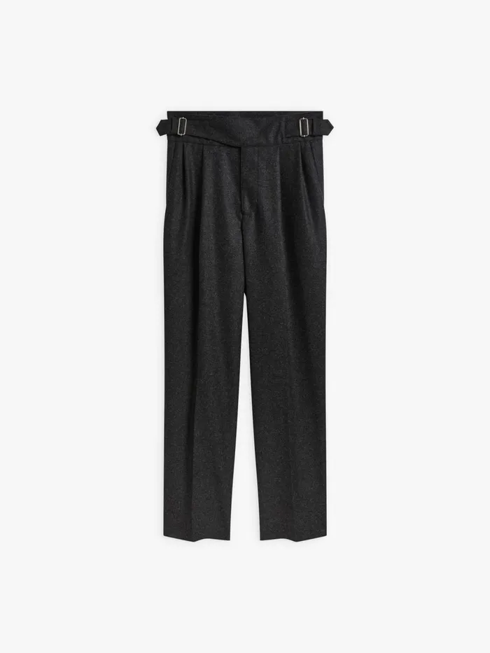 Men Agns B Trousers Grey Wool Tweed Trousers