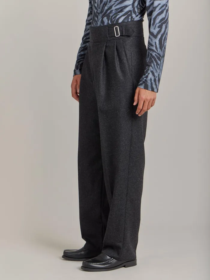 Men Agns B Trousers Grey Wool Tweed Trousers