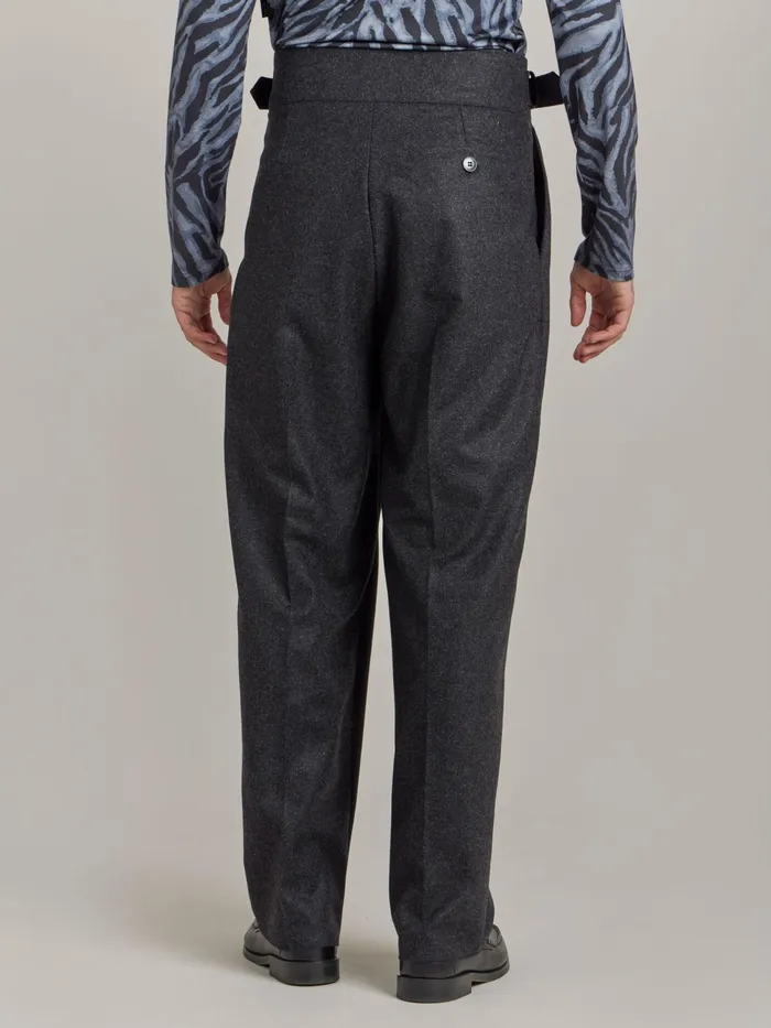 Men Agns B Trousers Grey Wool Tweed Trousers