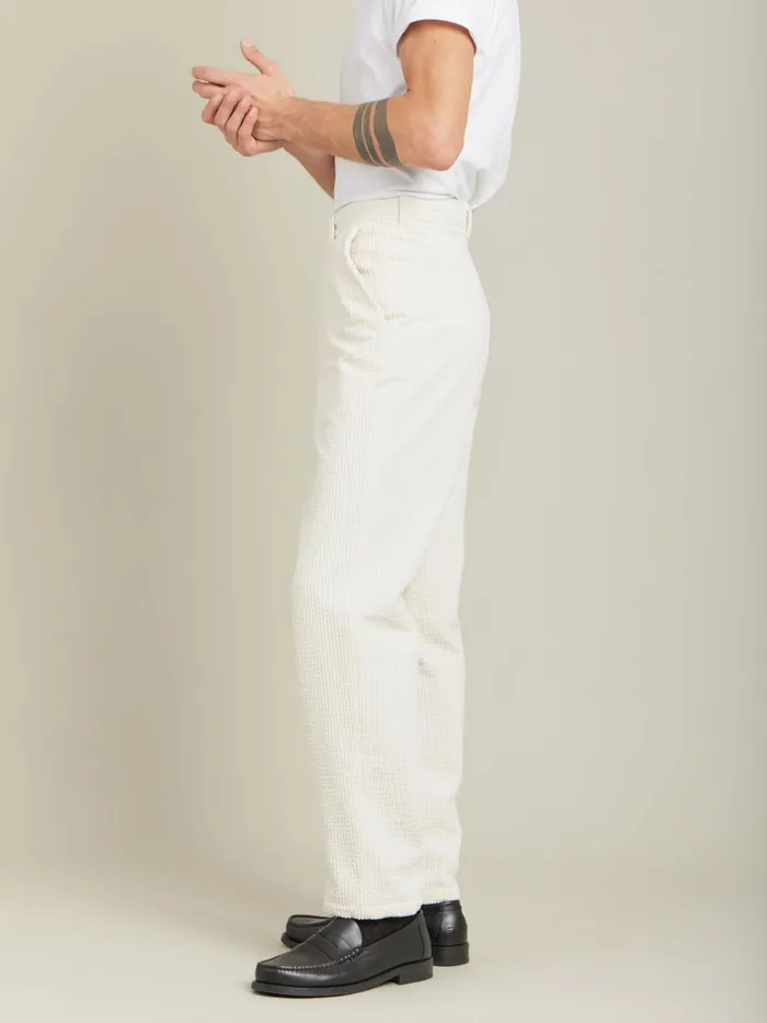 Men Agns B Trousers White Cotton Jumbo Cord Jamey Trousers