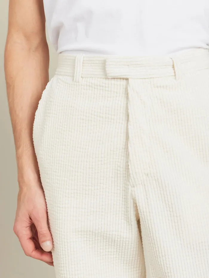 Men Agns B Trousers White Cotton Jumbo Cord Jamey Trousers