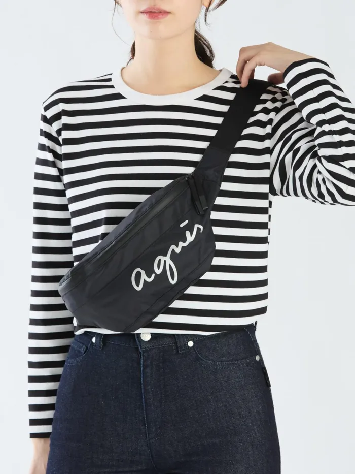 Men Agns B Waist Bags Black Nylon Bum Bag