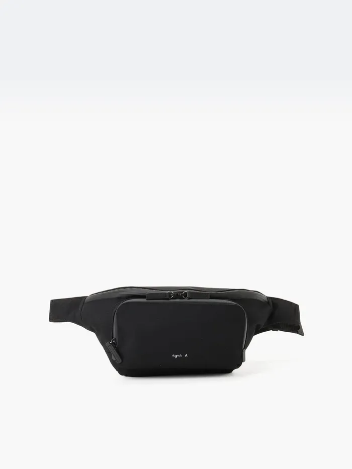 Men Agns B Waist Bags Black Nylon Bum Bag With Front Pocket