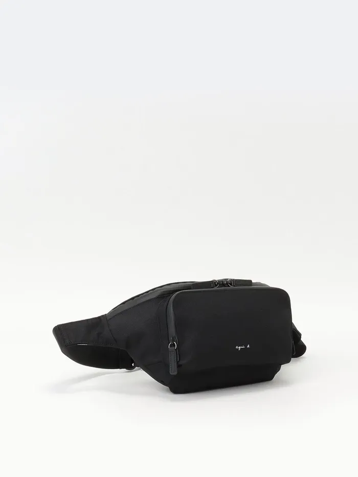 Men Agns B Waist Bags Black Nylon Bum Bag With Front Pocket