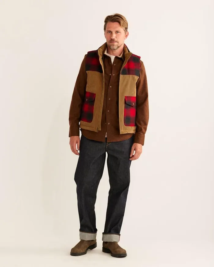Men BLACK HILLS DOWN VEST Red Ombre Pendleton Jackets and Coats