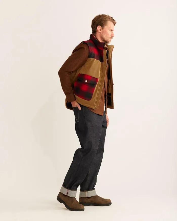 Men BLACK HILLS DOWN VEST Red Ombre Pendleton Jackets and Coats