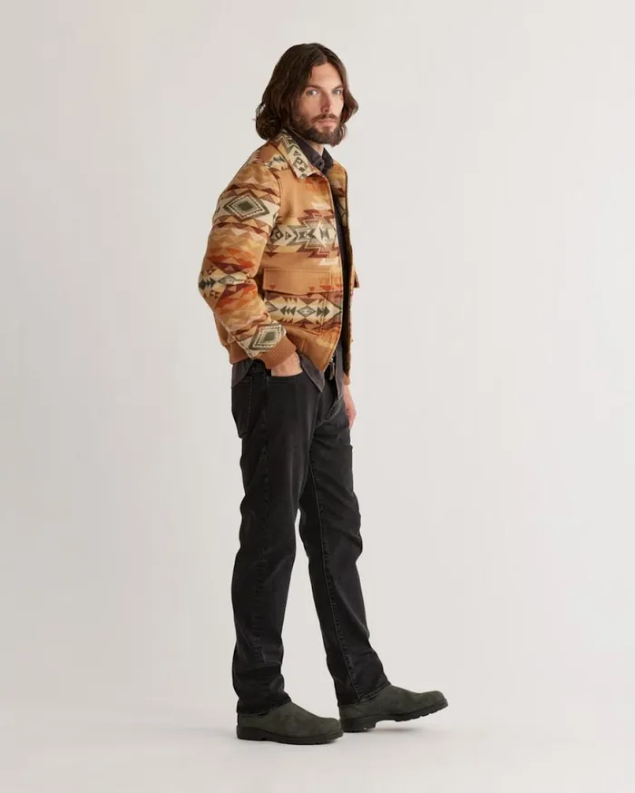 Men COLTON ZIPFRONT WOOL COAT Tan Highland Peak Pendleton Jackets and Coats