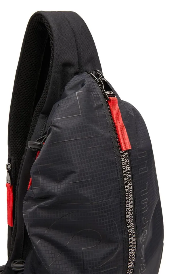 Men Diesel Backpacks ZIPD SLING BAG X Black Men Diesel Backpacks ZIPD SLING BAG X Black