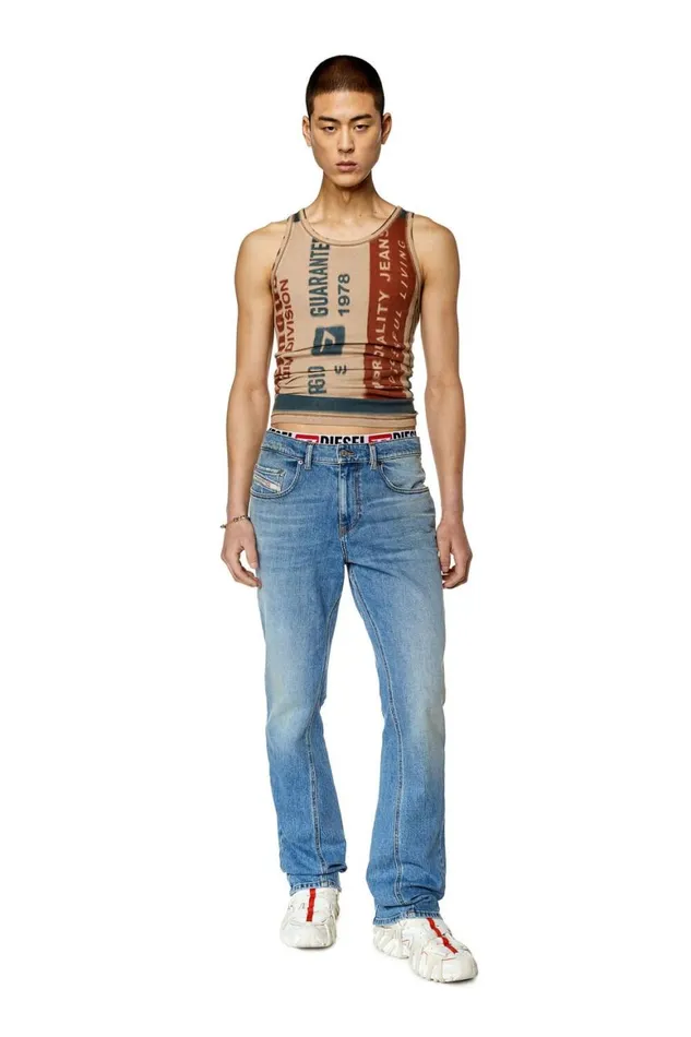 Men Diesel Jeans Bootcut Jeans 2021 DVocs 007L3 Light Blue