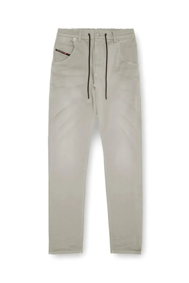 Men Diesel Jeans Regular 2030 DKrooley Joggjeans 0670M Light Grey Men Diesel Jeans Regular 2030 DKrooley Joggjeans 0670M Light Grey